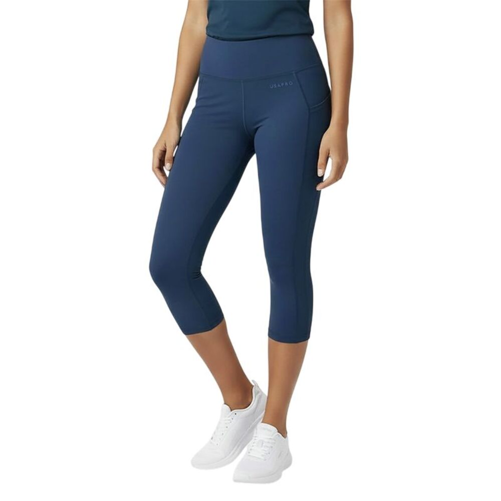 USA Pro Womens/Ladies Cropped Leggings / Navy